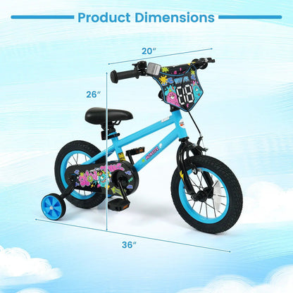 Kids Bike Sixteen Inch Training Wheels For Ages 4