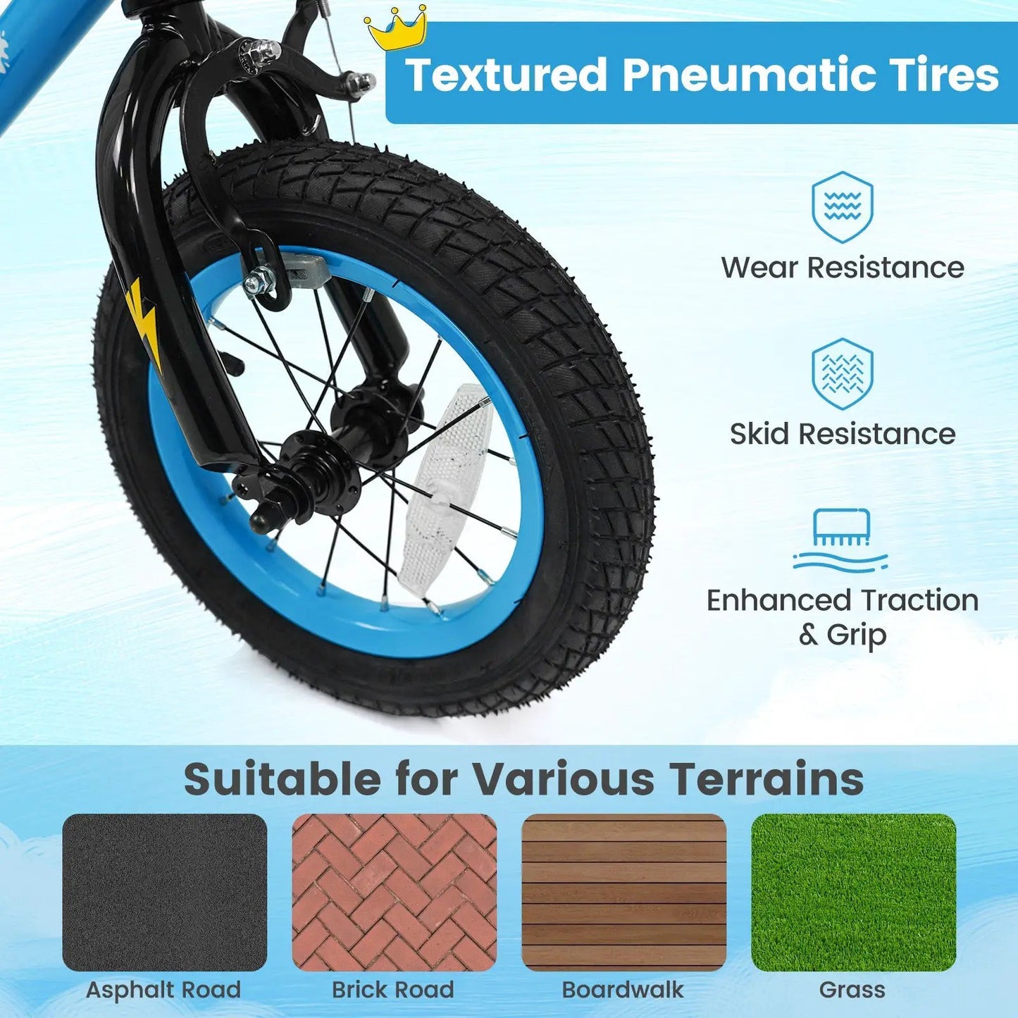 Kids Bike Sixteen Inch Training Wheels For Ages 4