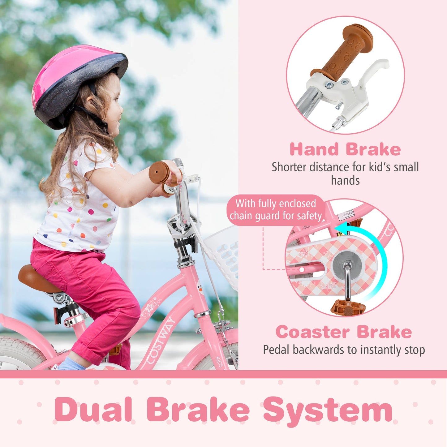 12 Inch Kids Bike with Training Wheels and Basket for Boys Girls 3-4 Years Old