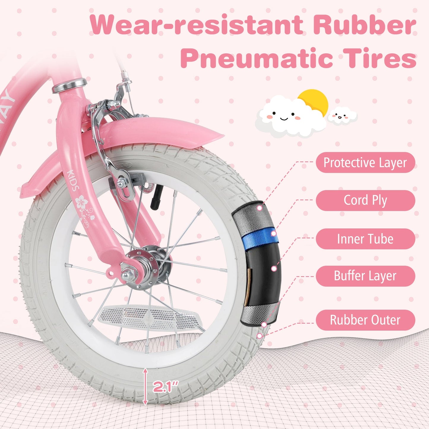12 Inch Kids Bike with Training Wheels and Basket for Boys Girls 3-4 Years Old