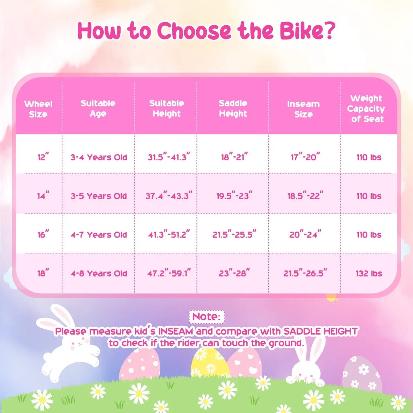 Girls Bike 12-18 Inch with Front Bag for Girls