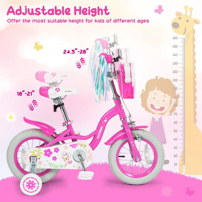 Girls Bike 12-18 Inch with Front Bag for Girls