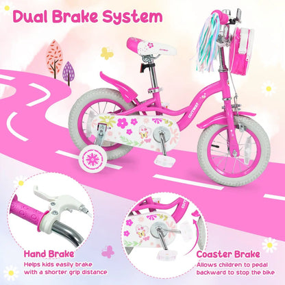 Girls Bike 12-18 Inch with Front Bag for Girls