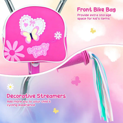 Girls Bike 12-18 Inch with Front Bag for Girls
