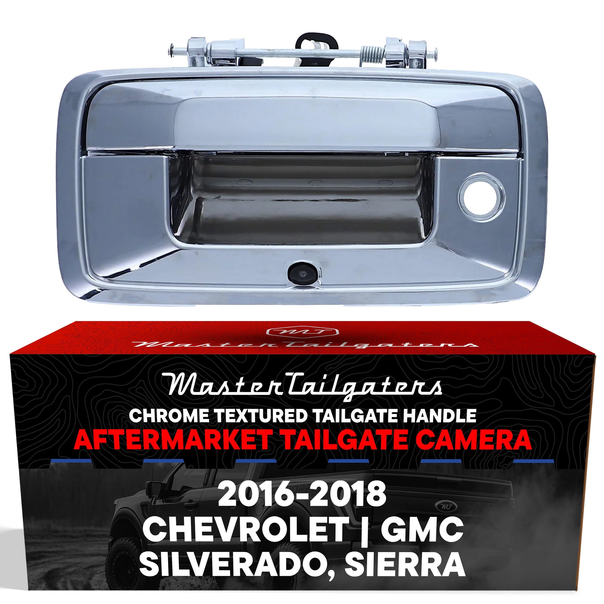 Chrome tailgate handle with backup camera for 2016-2018 Silverado/Sierra Master Tailgaters on Tampa Home & Garden Store