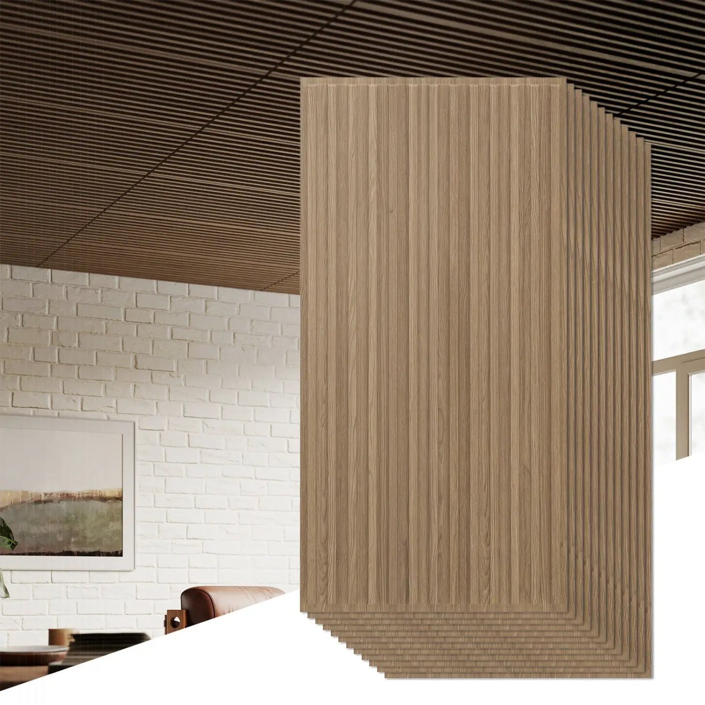 12-Pack PVC Slat Wall Panels for TV Background