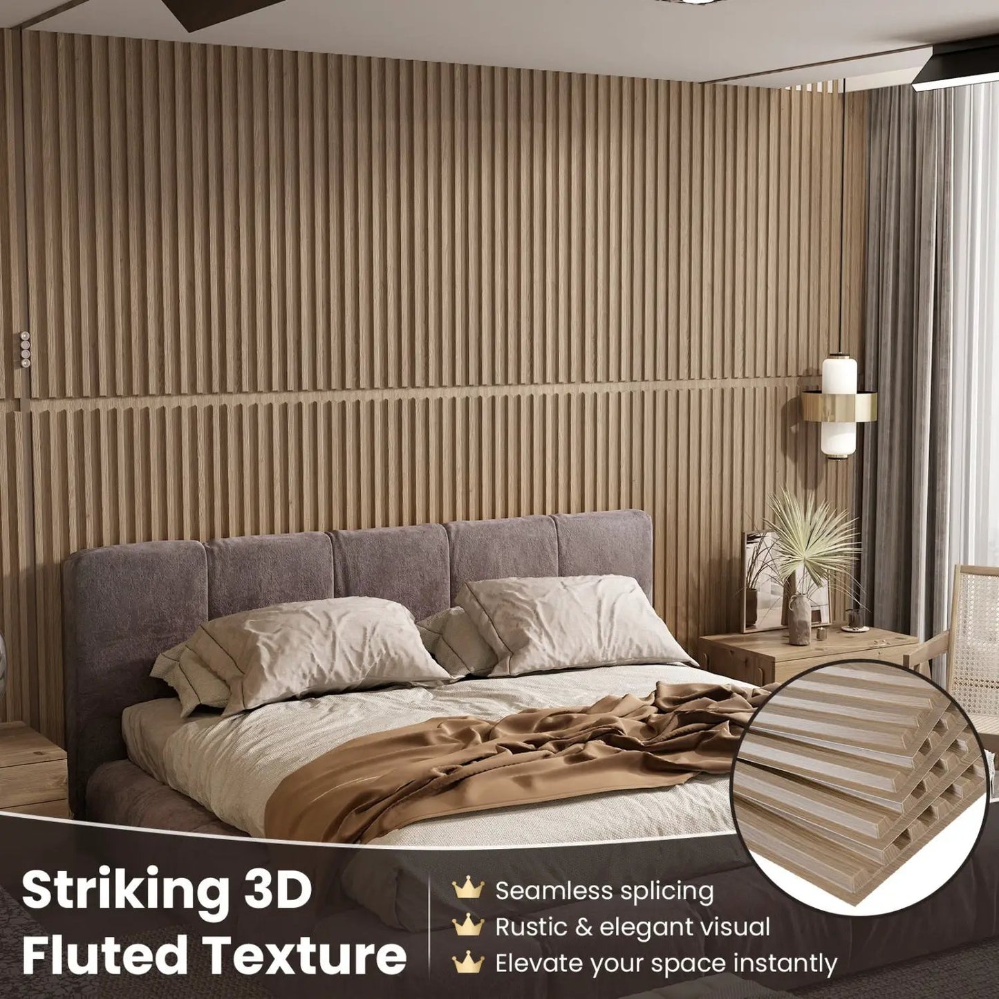 12-Pack PVC Slat Wall Panels for TV Background