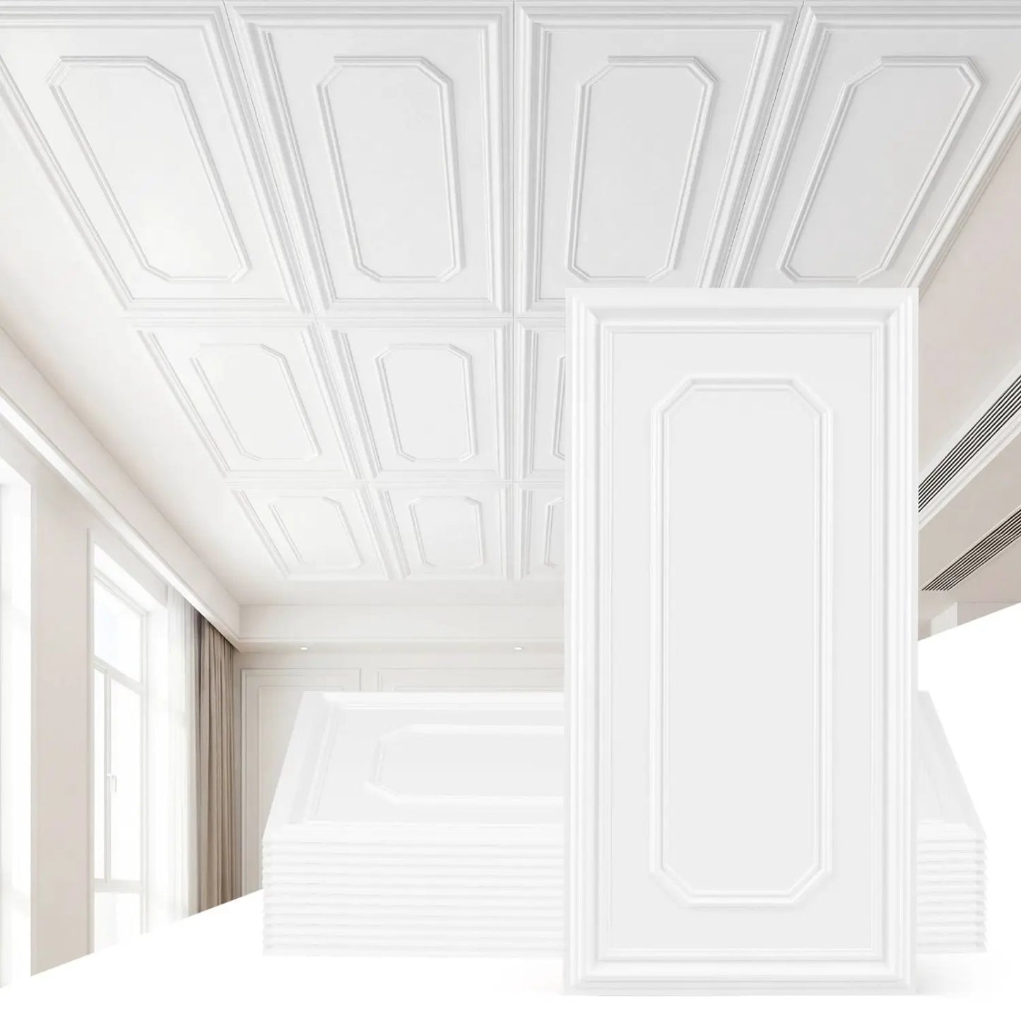 Decorative PVC Ceiling Tiles 24 Lightweight