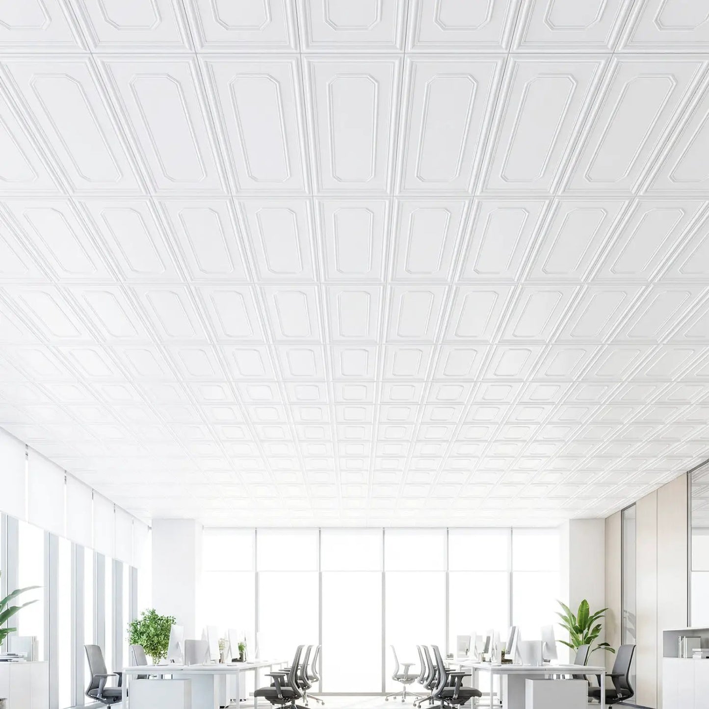 Decorative PVC Ceiling Tiles 24 Lightweight