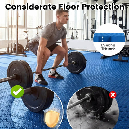 Puzzle Exercise Floor Mats Interlocking Half Inch