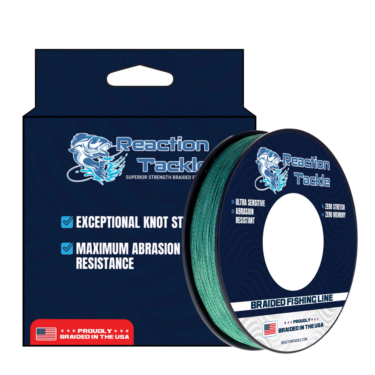 Línea de pesca Reaction Tackle TRENZADA EN EE. UU. - 4X - NUEVA