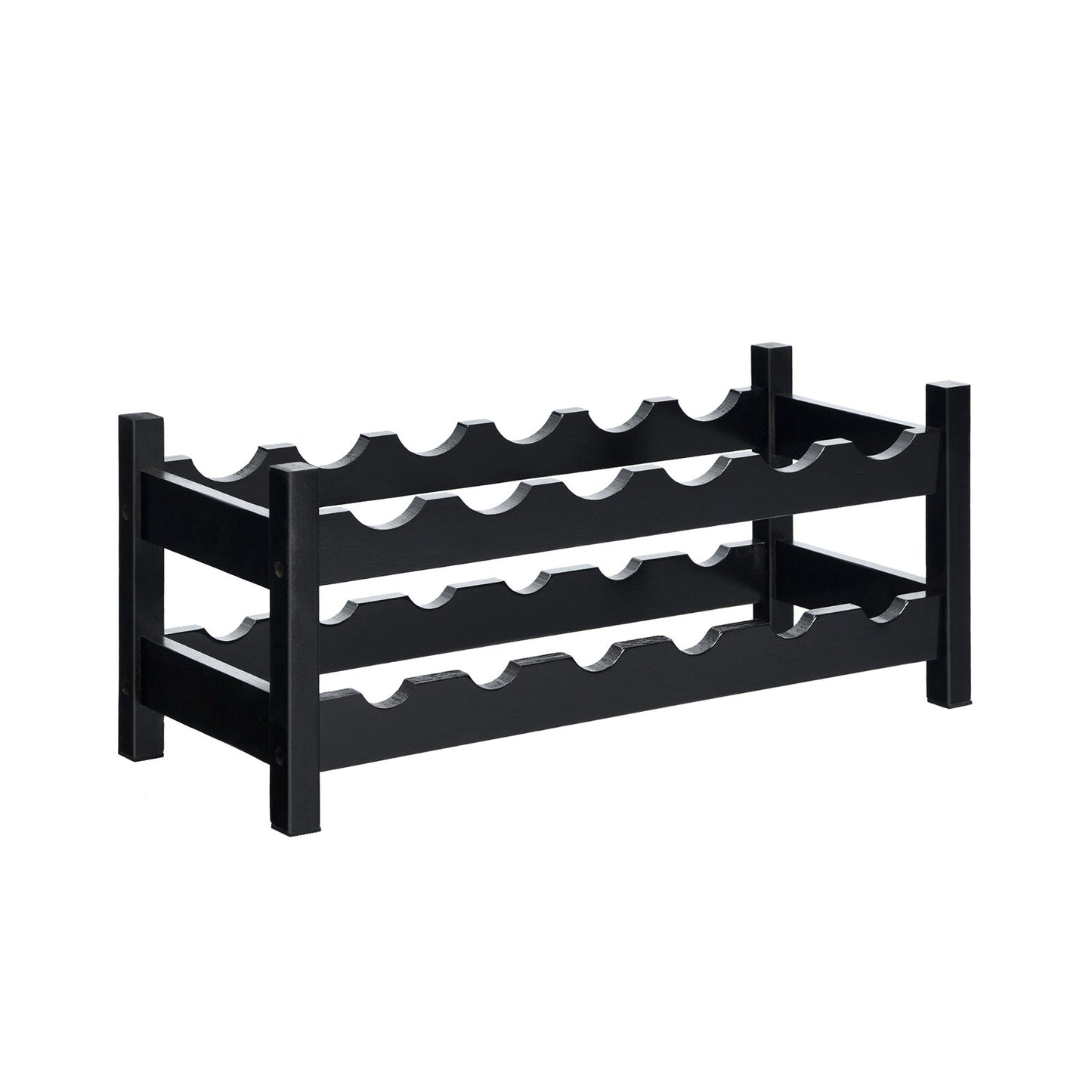 2-Tier 12 Bottles Bamboo Storage Shelf Wine Rack