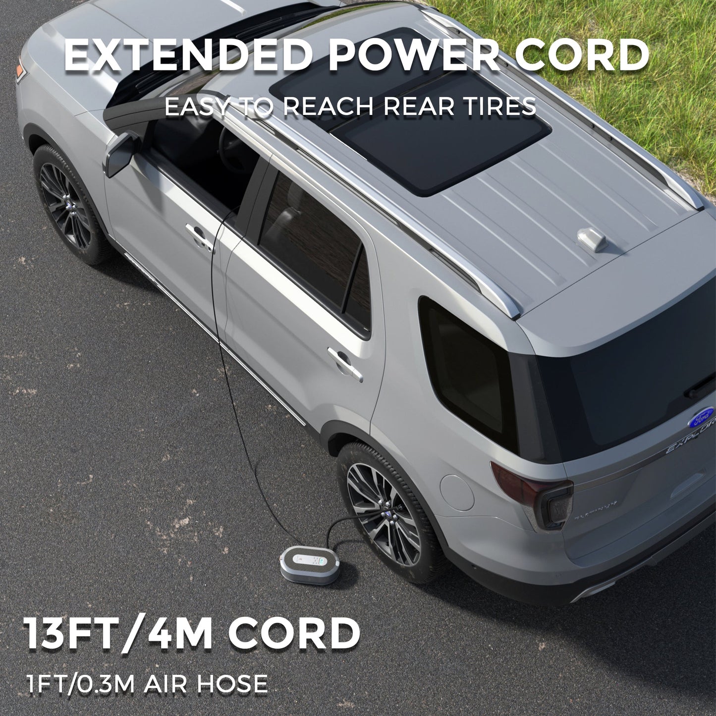 Gonfleur de pneu de voiture rétractable