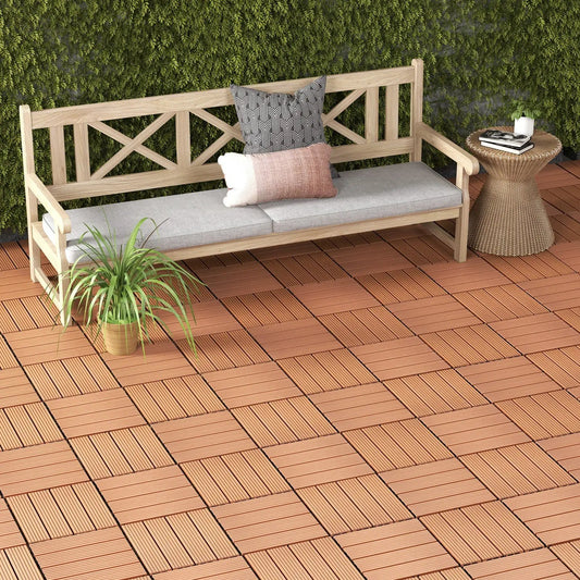 12 x 12 inch all weather interlocking deck tiles brown pool deck kit DirectDeals on Tampa Home & Garden Store