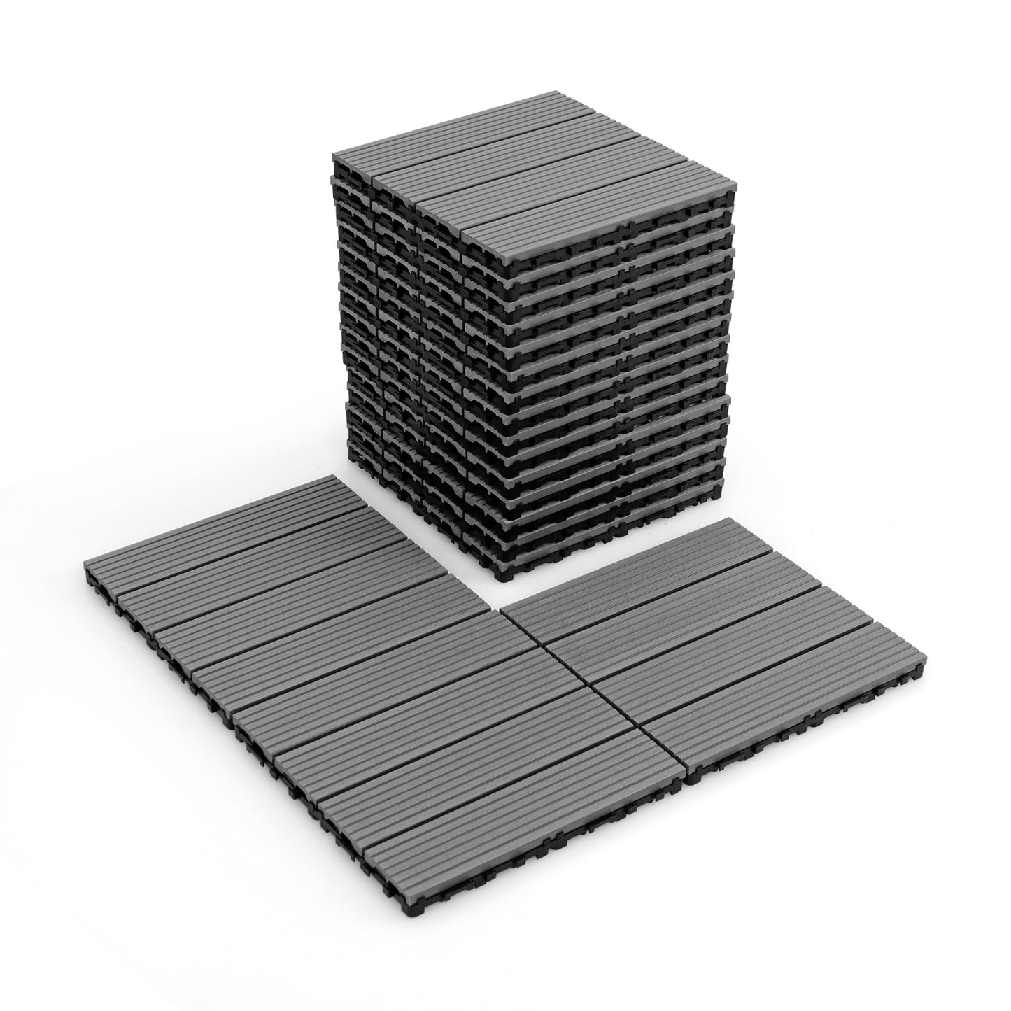Baldosas entrelazadas para terrazas de 12 x 12 pulgadas, 18 piezas, para todo tipo de clima, para área de empalme, marrones