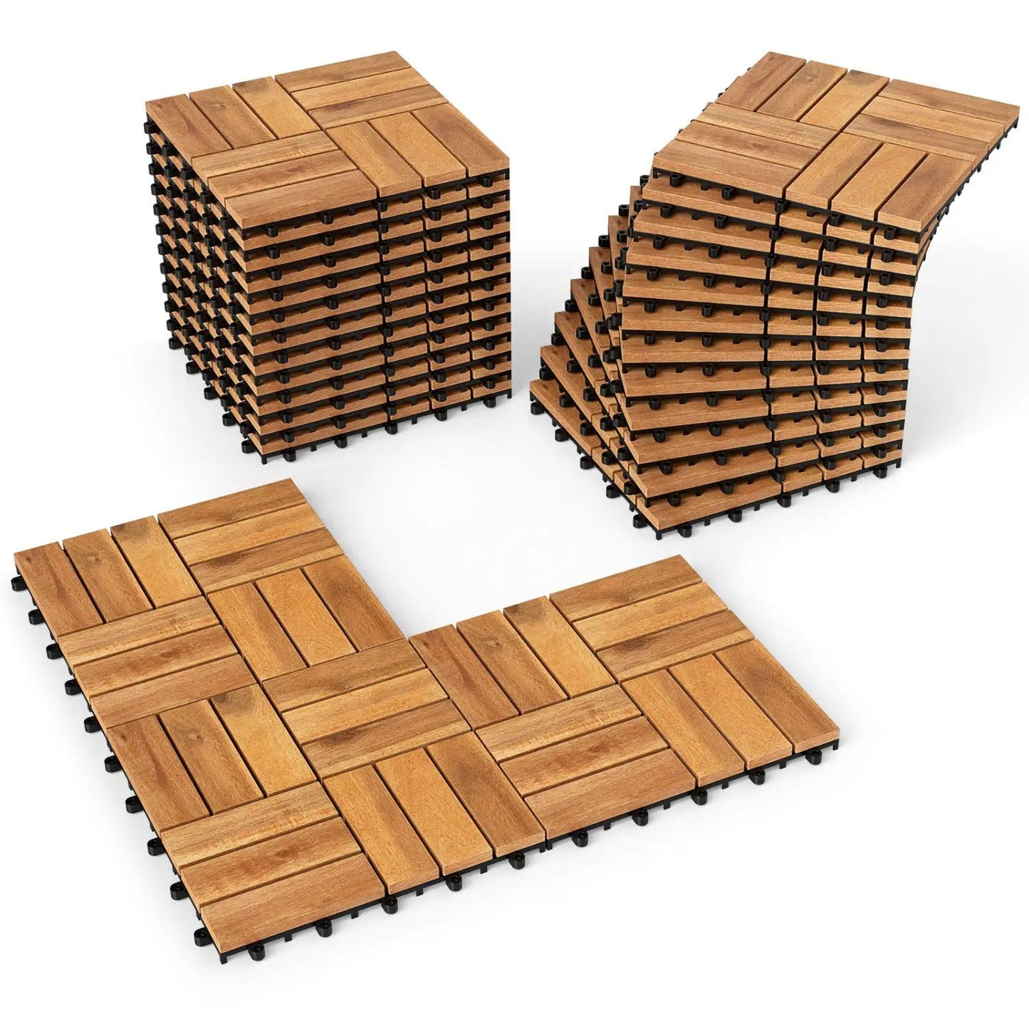 Acacia Deck Tiles Interlocking 12 by 12 27 Pack