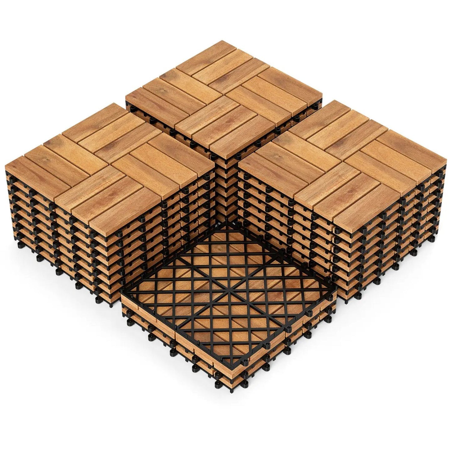 Acacia Deck Tiles Interlocking 12 by 12 27 Pack