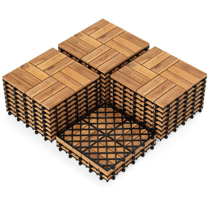 Acacia Deck Tiles Interlocking 12 by 12 27 Pack