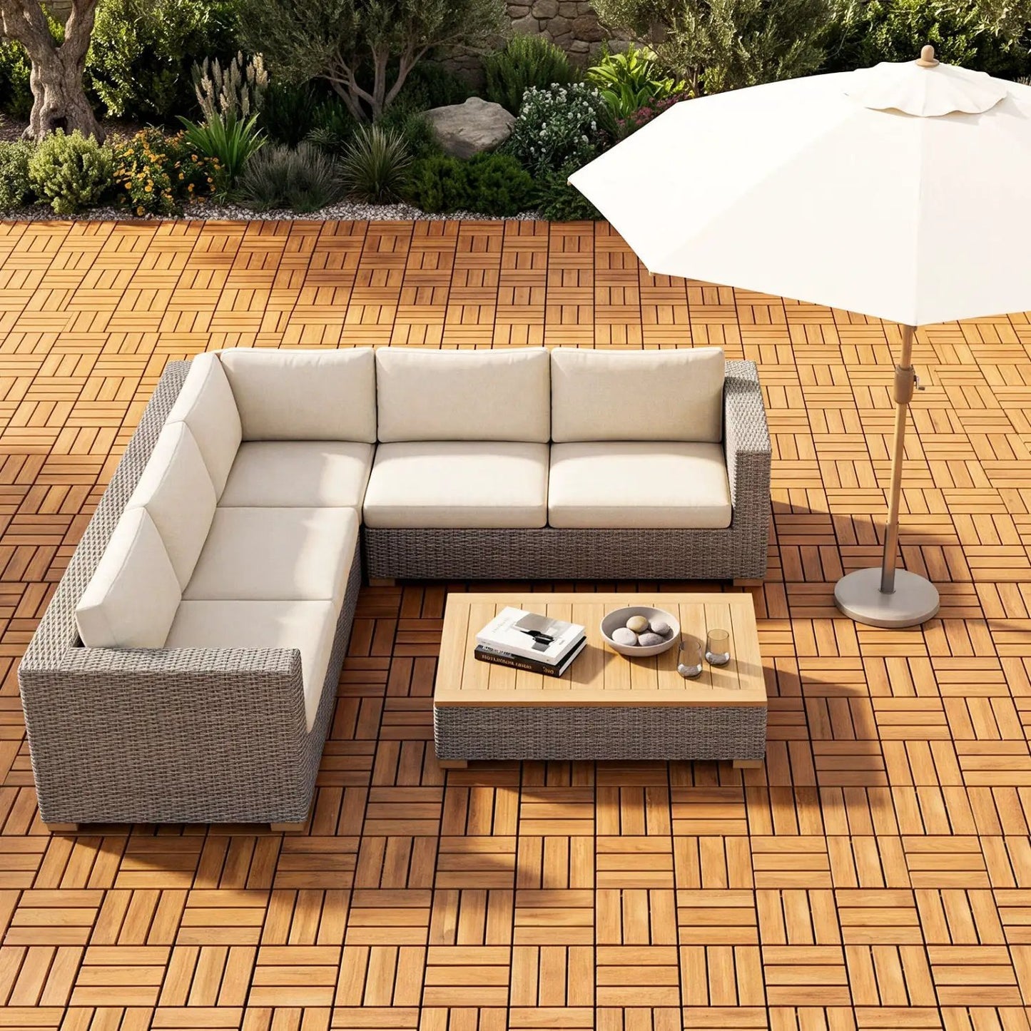 Acacia Deck Tiles Interlocking 12 by 12 27 Pack