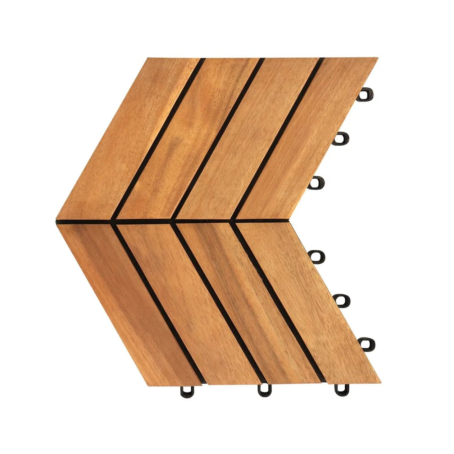Acacia Wood Interlocking Deck Tiles 12x12 30 Pack
