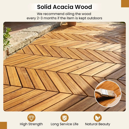 Acacia Wood Interlocking Deck Tiles 12x12 30 Pack