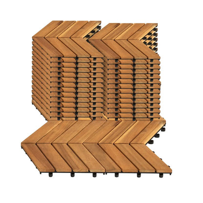 Acacia Wood Interlocking Deck Tiles 12x12 30 Pack