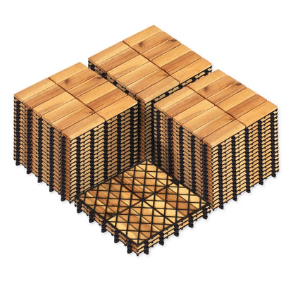 Acacia Wood Interlocking Deck Tiles 12x12 54 Pack