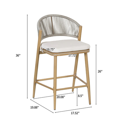 Outdoor Counter Stools with Wicker and Metal