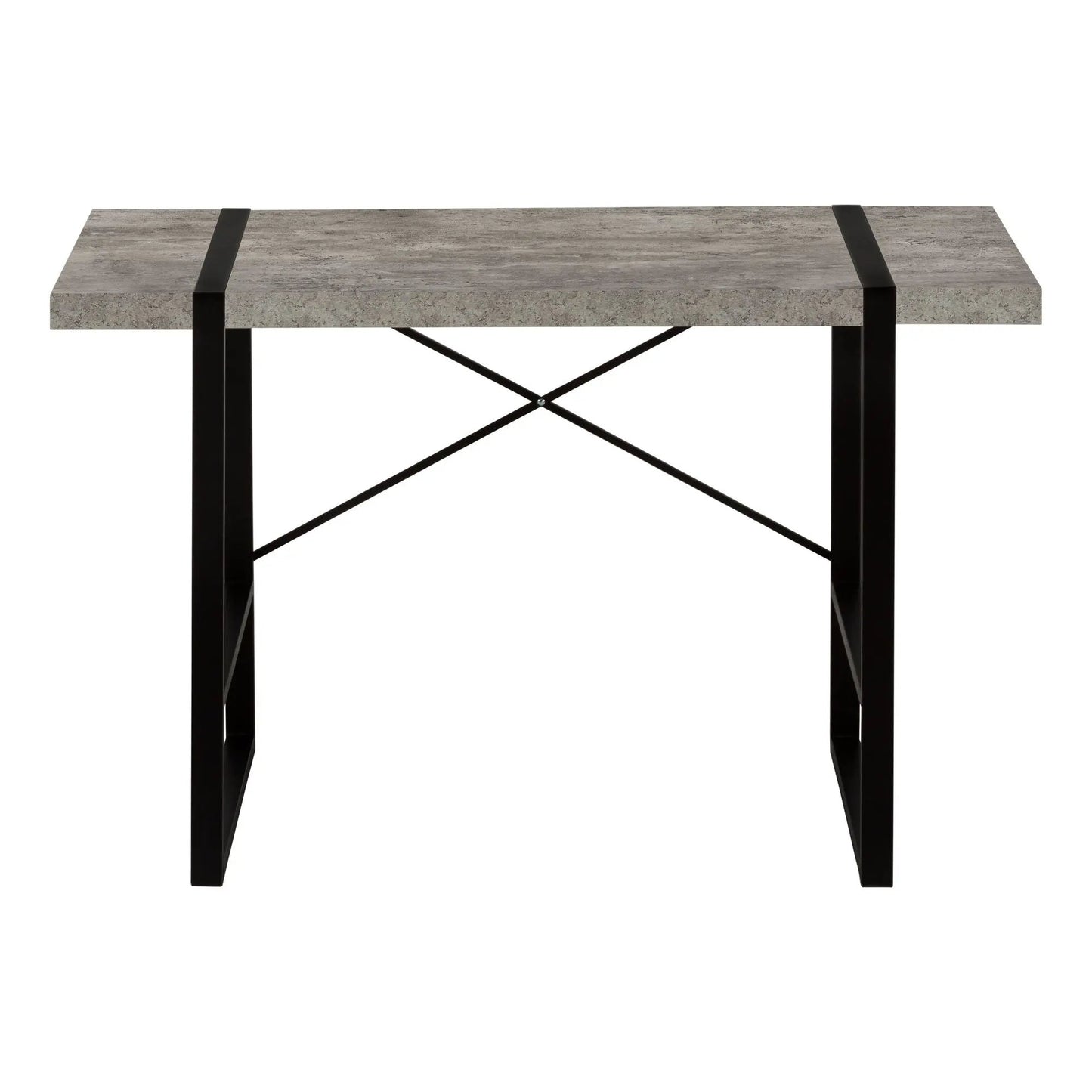 Industrial design computer desk gray concrete top with black metal legs on Tampa Home & Garden Store