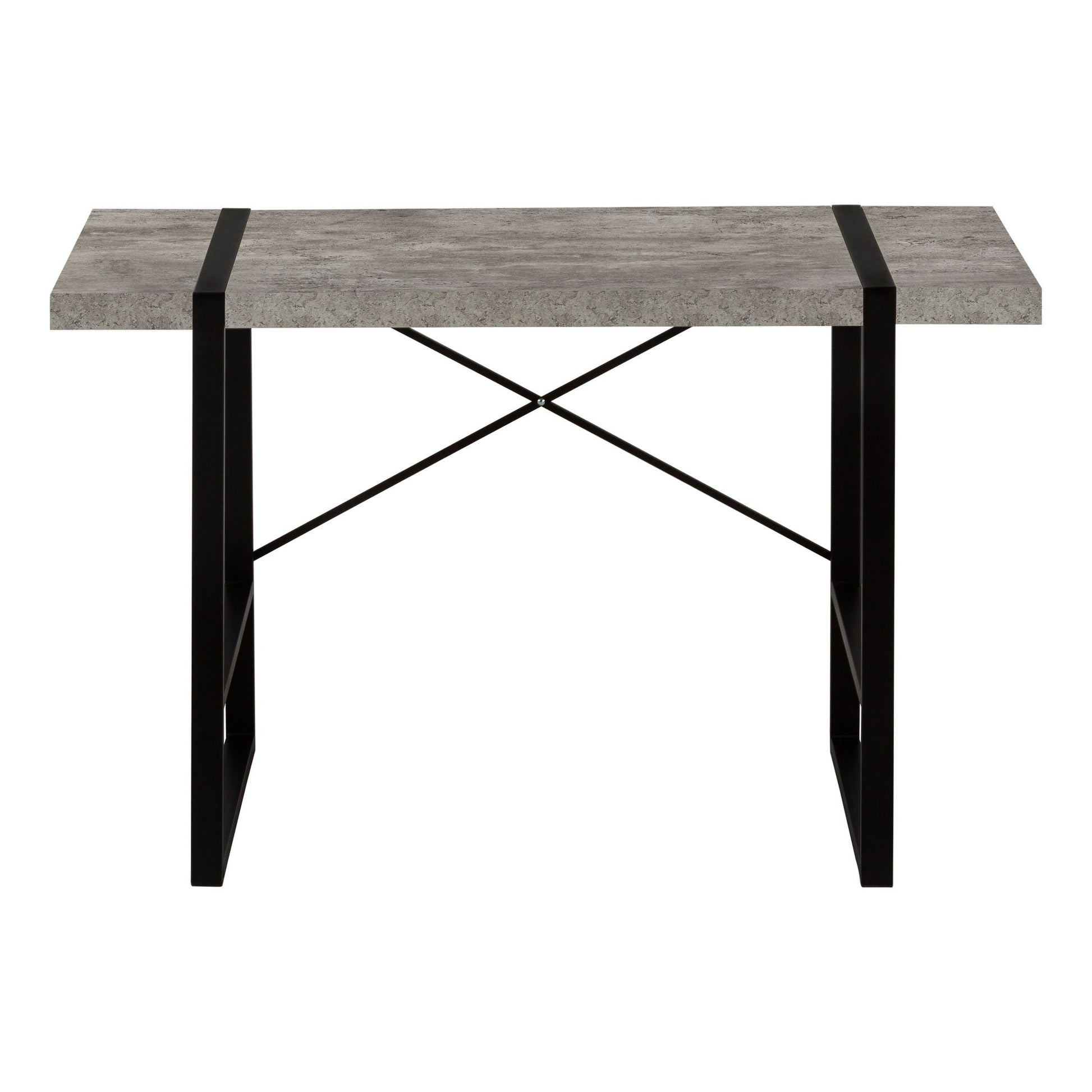 Industrial design computer desk gray concrete top with black metal legs on Tampa Home & Garden Store