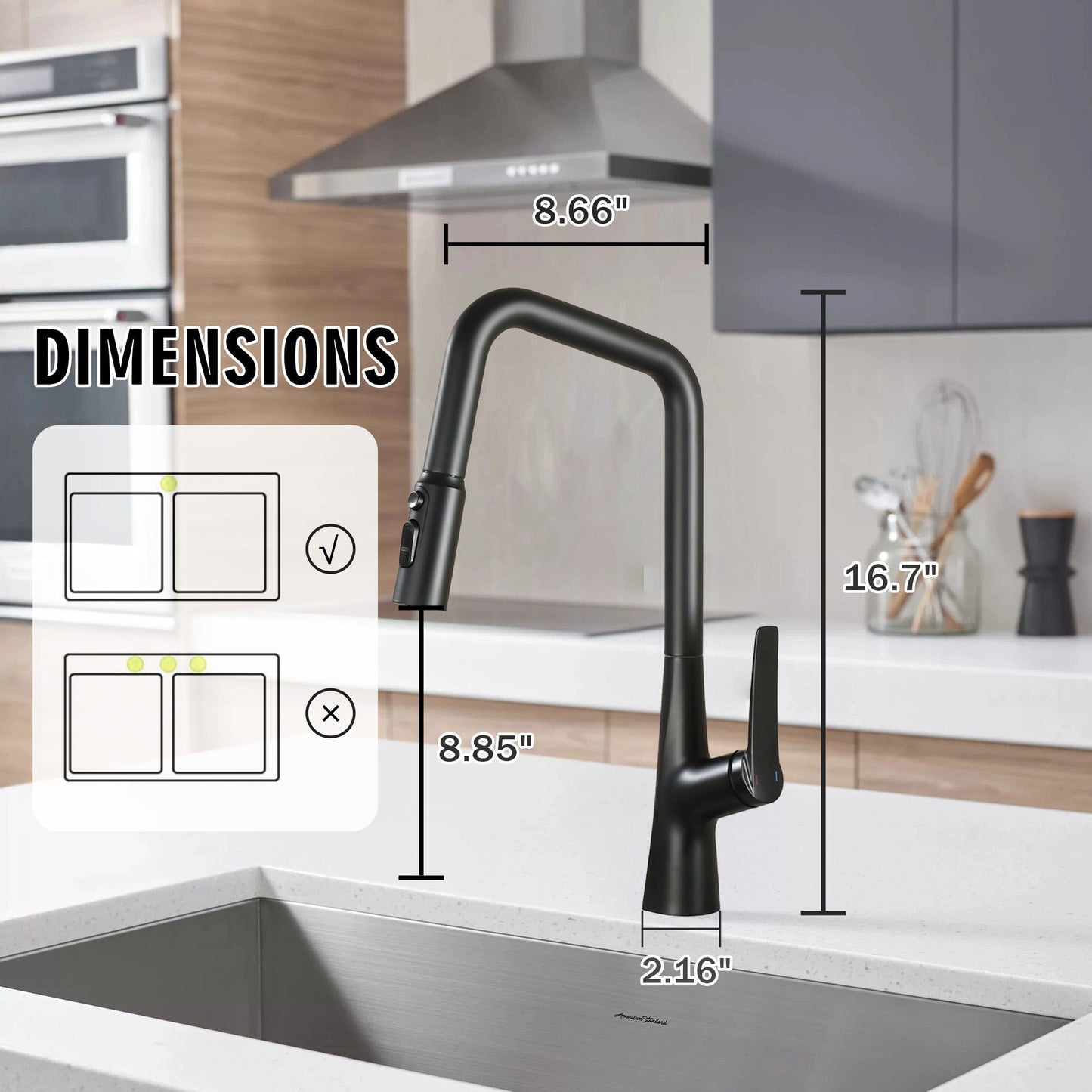 Kitchen faucet by HouseOfZazla, matte black with 3-function 360 sprayer and touch switching on Tampa Home & Garden Store