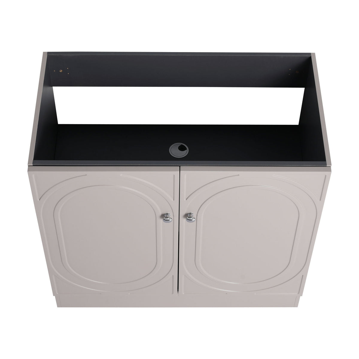Freestanding bathroom vanity with soft-close, gray base and interior top, HouseOfZazla on Tampa Home & Garden Store