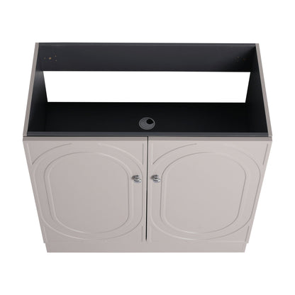Freestanding bathroom vanity with soft-close, gray base and interior top, HouseOfZazla on Tampa Home & Garden Store