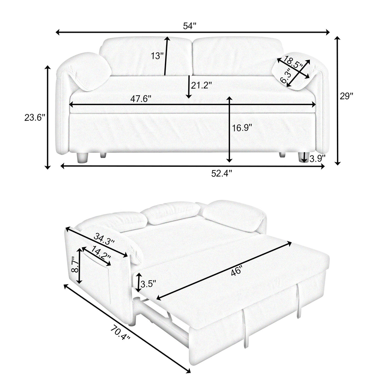 Dual Purpose Sofa and Retractable Queen Bed