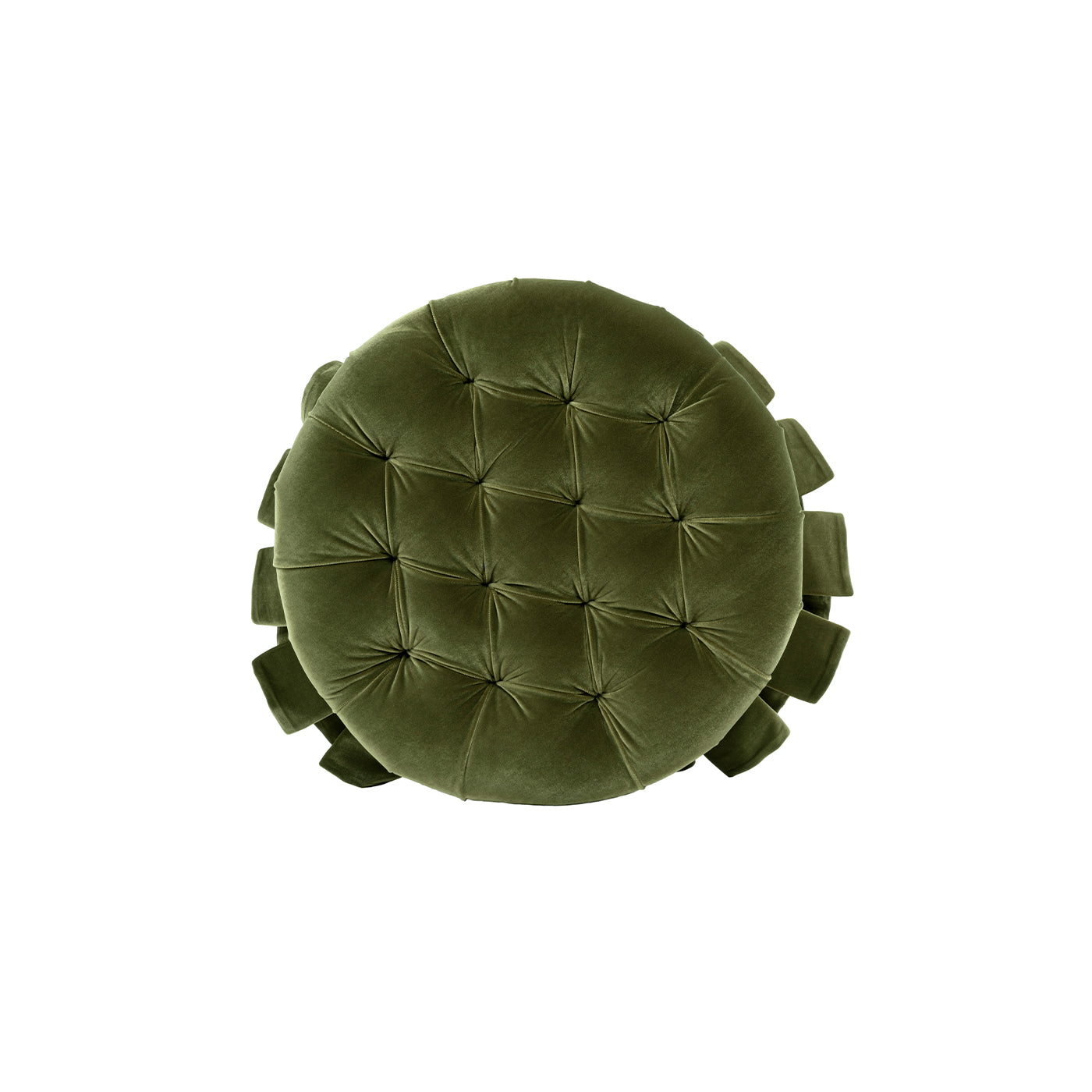 Roquefort 24.5in olive velvet dog sofa bed, round tufted cushion, medium on Tampa Home & Garden Store
