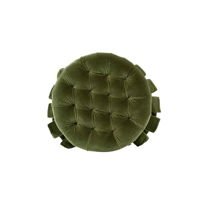 Roquefort 24.5in olive velvet dog sofa bed, round tufted cushion, medium on Tampa Home & Garden Store