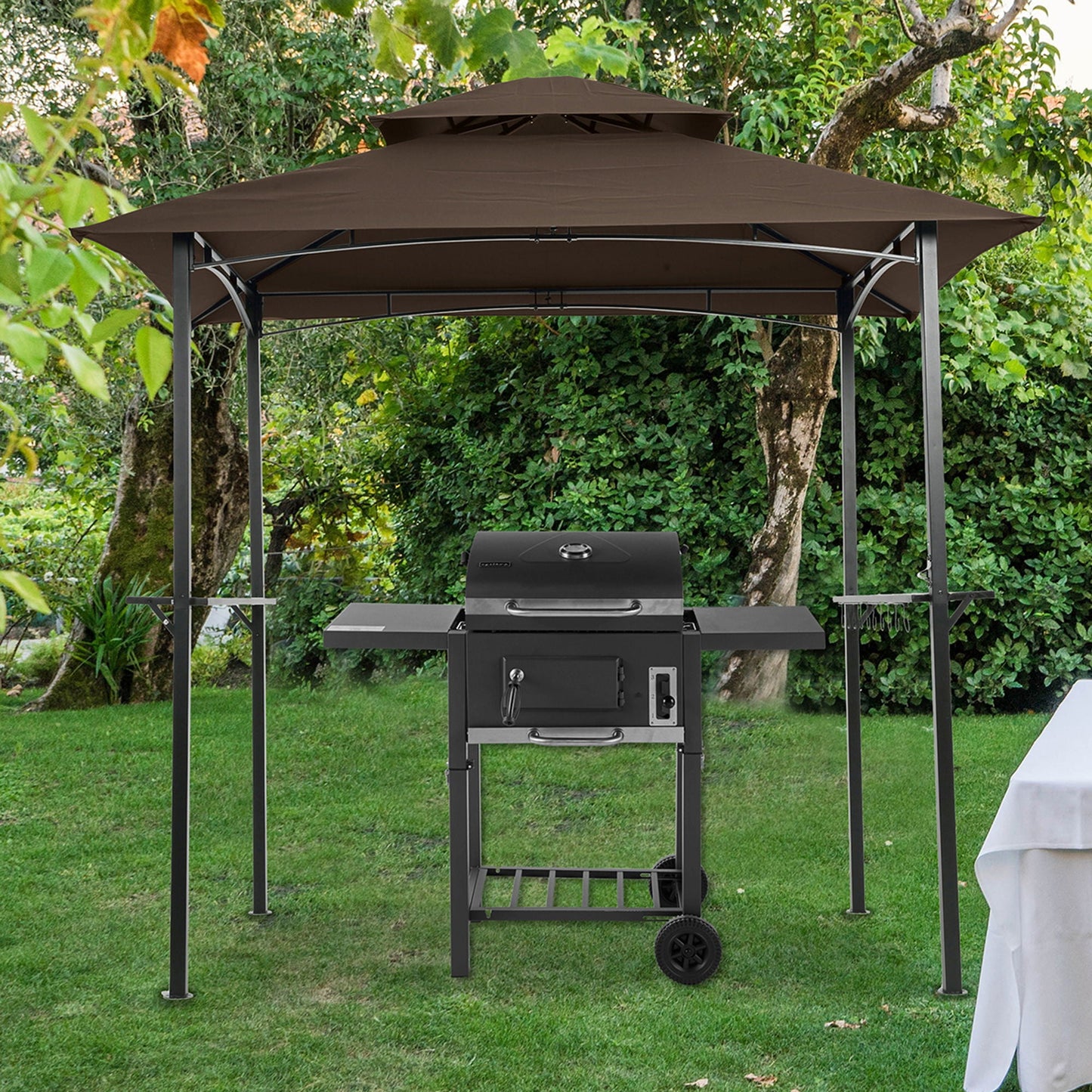 Outdoor Grill Gazebo and Steel Frame Canopy