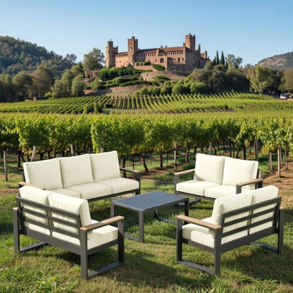 Modern Outdoor Sofa Set with the Coffee Table