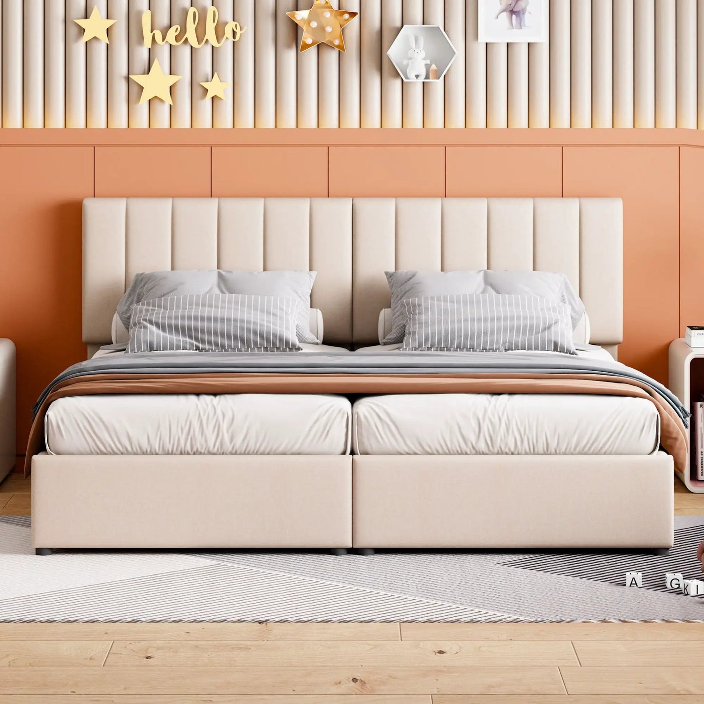 Upholstered Platform Bed with Hydraulic Storage
