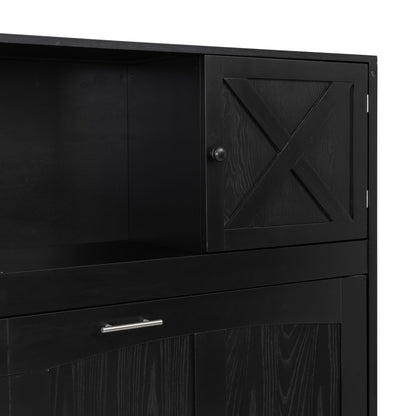 Murphy bed with storage cabinets in black wood by HouseOfZazla on Tampa Home & Garden Store
