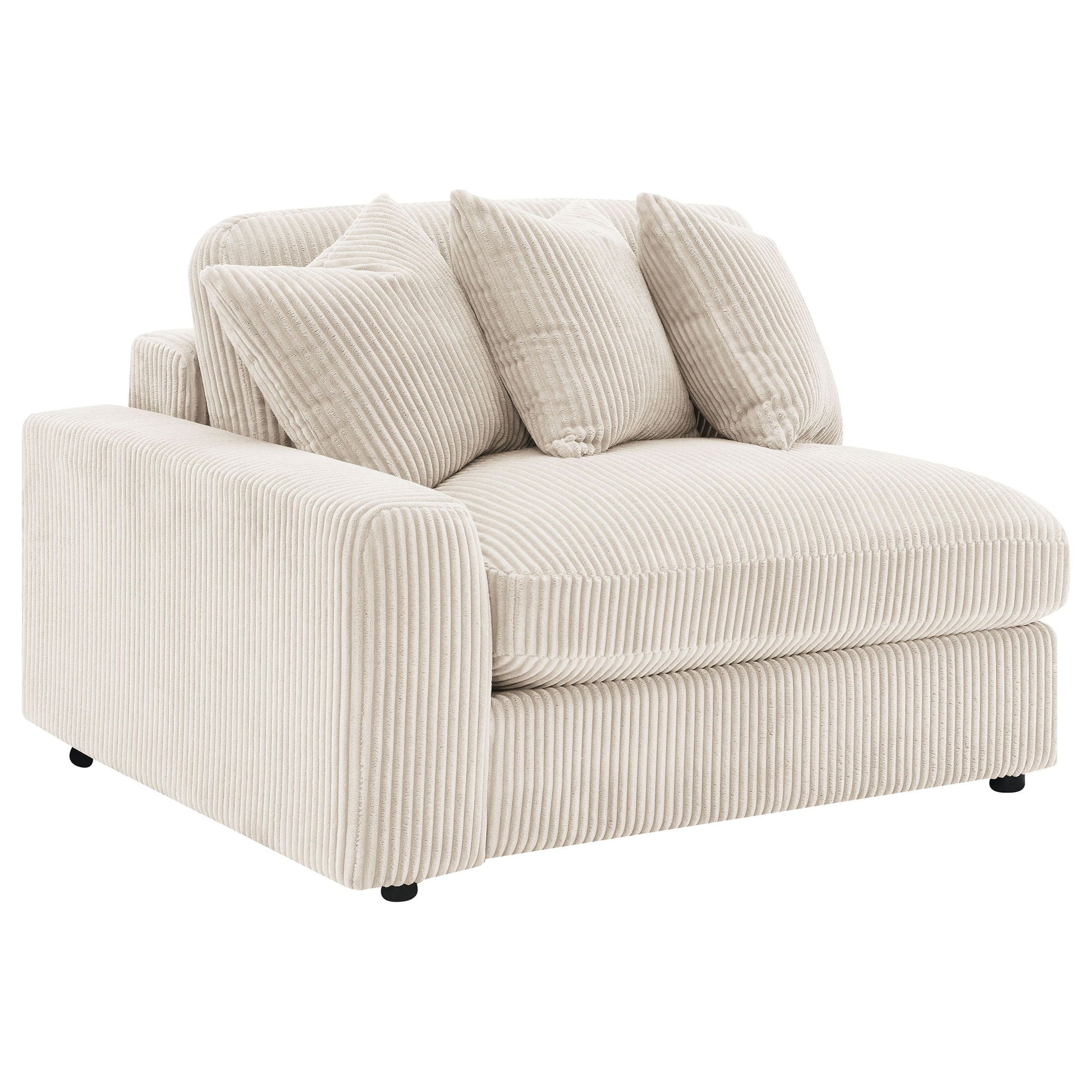 Cassidy upholstered sectional beige corduroy with 3 reversible cushions by HouseOfZazla on Tampa Home & Garden Store