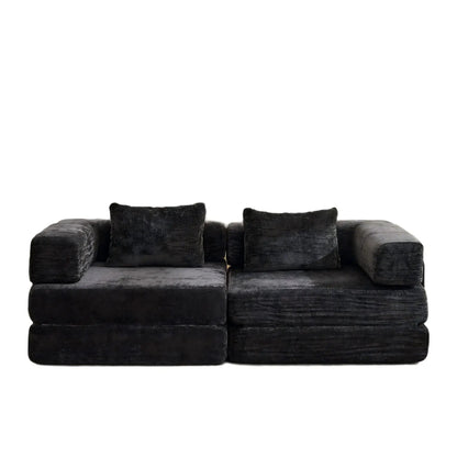 Convertible Floor Sofa Bed with Armrest
