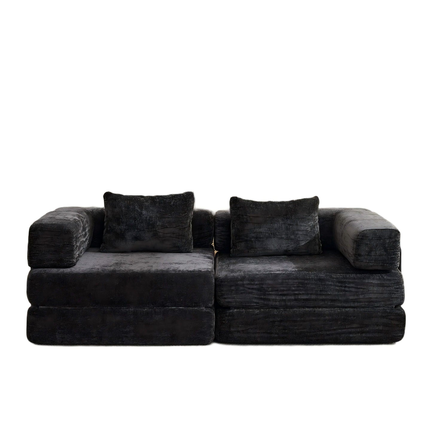 Compact Floor Sofa Bed With A Pillow And Frame