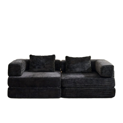 Compact Floor Sofa Bed With A Pillow And Frame