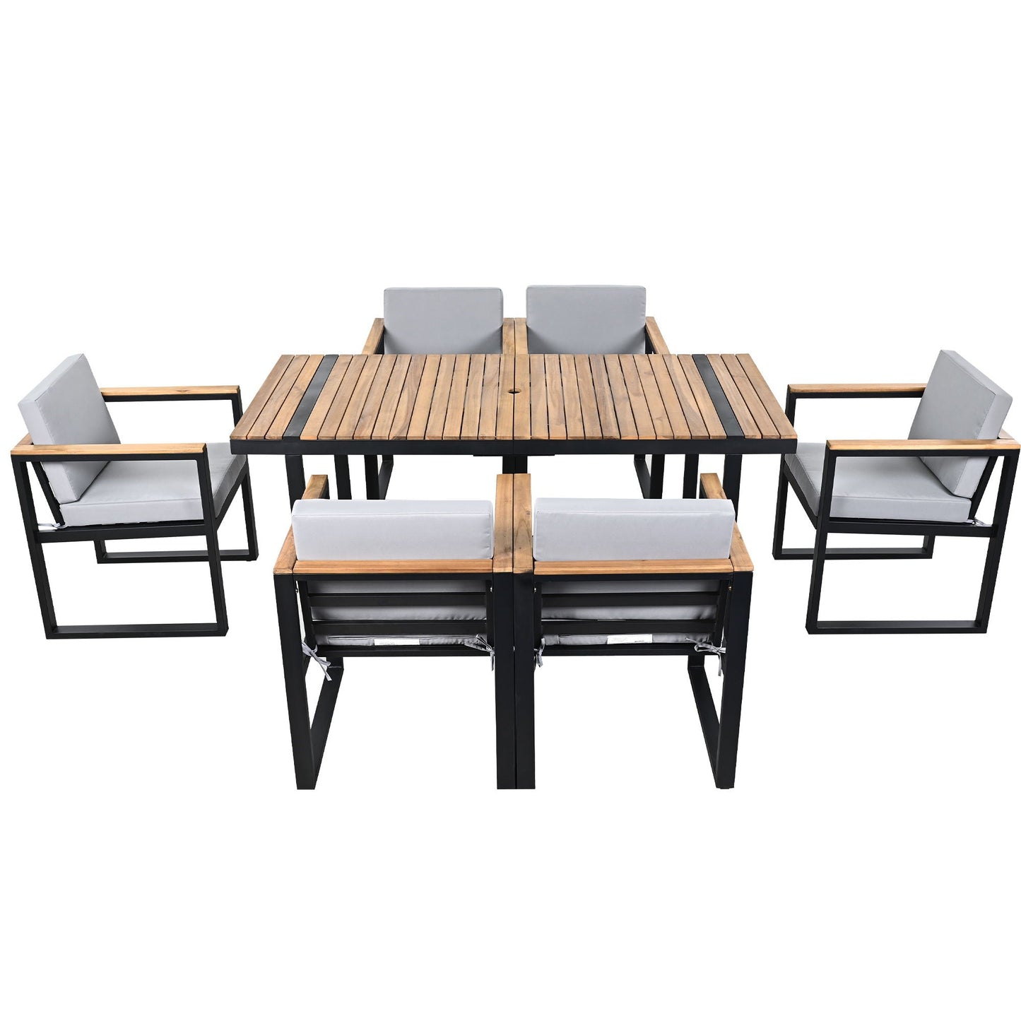 Seven Piece Outdoor Dining Table and Chair Set