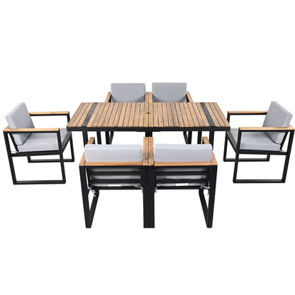 Seven Piece Outdoor Dining Table and Chair Set