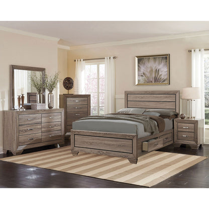 Oatfield Panel Bed in weathered gray wood with matching dressers by HouseOfZazla on Tampa Home & Garden Store