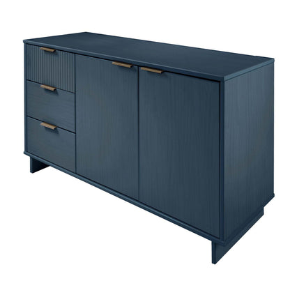 Granville Sideboard with full extension drawers blue, 2 doors 3 drawers brass handles HouseOfZazla on Tampa Home & Garden Store