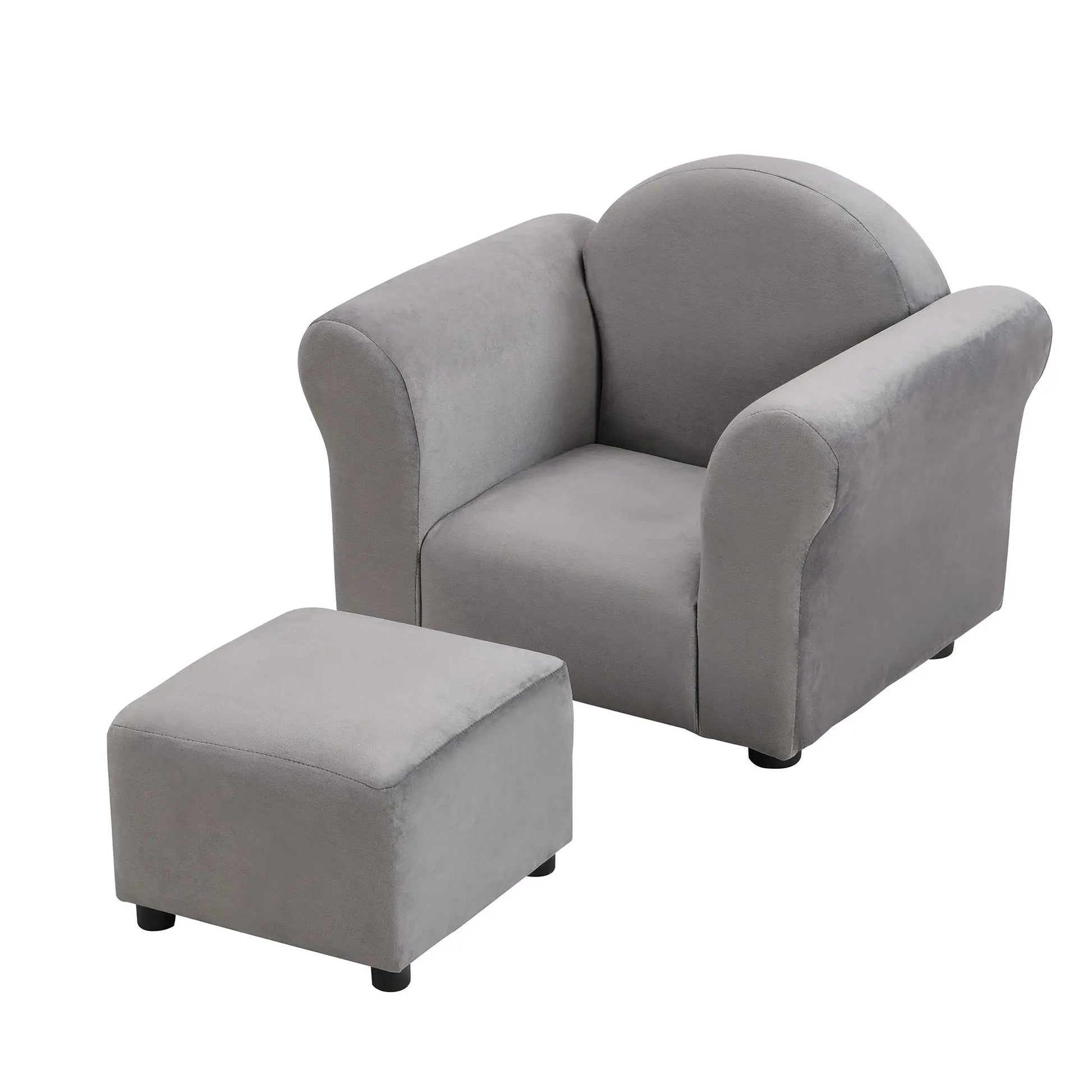 Kids gray upholstered recliner chair with ottoman, 2-piece set, Unique Piece Furniture on Tampa Home & Garden Store