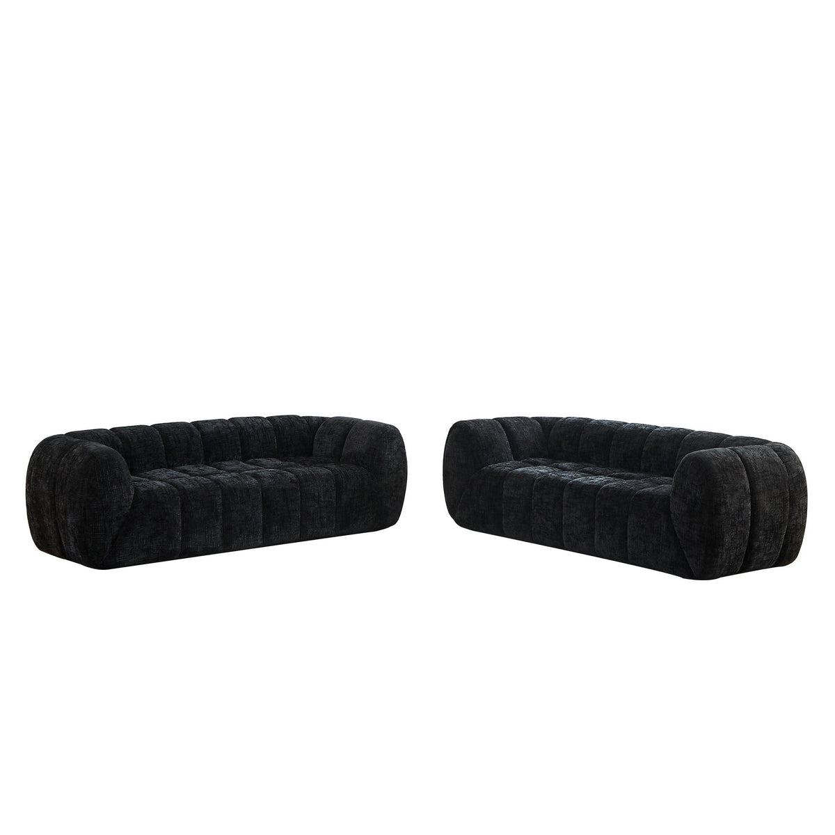 Modern Piano Key Backrest Sofa With Upholstery